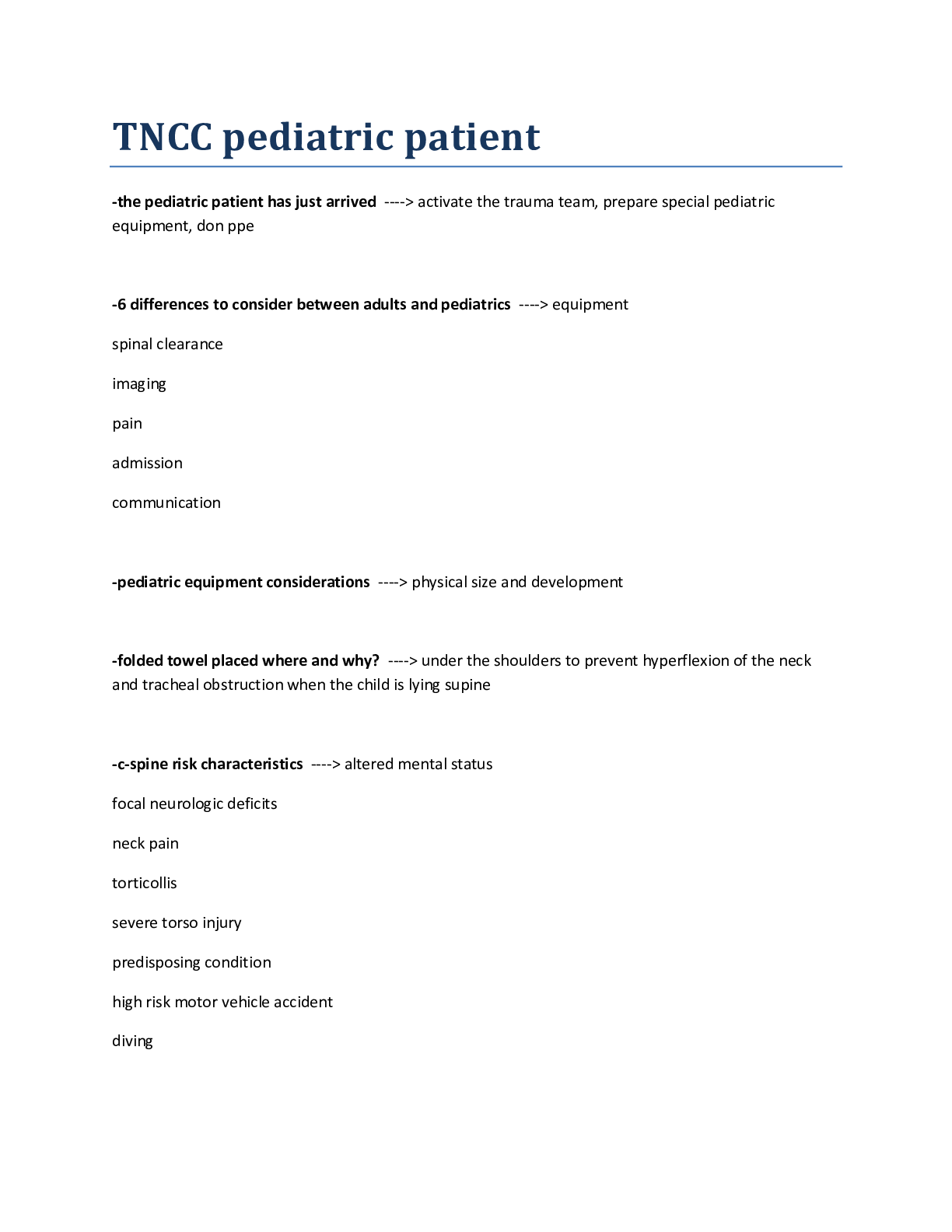Preview image for TNCC pediTNCC pediatric patientatric patient